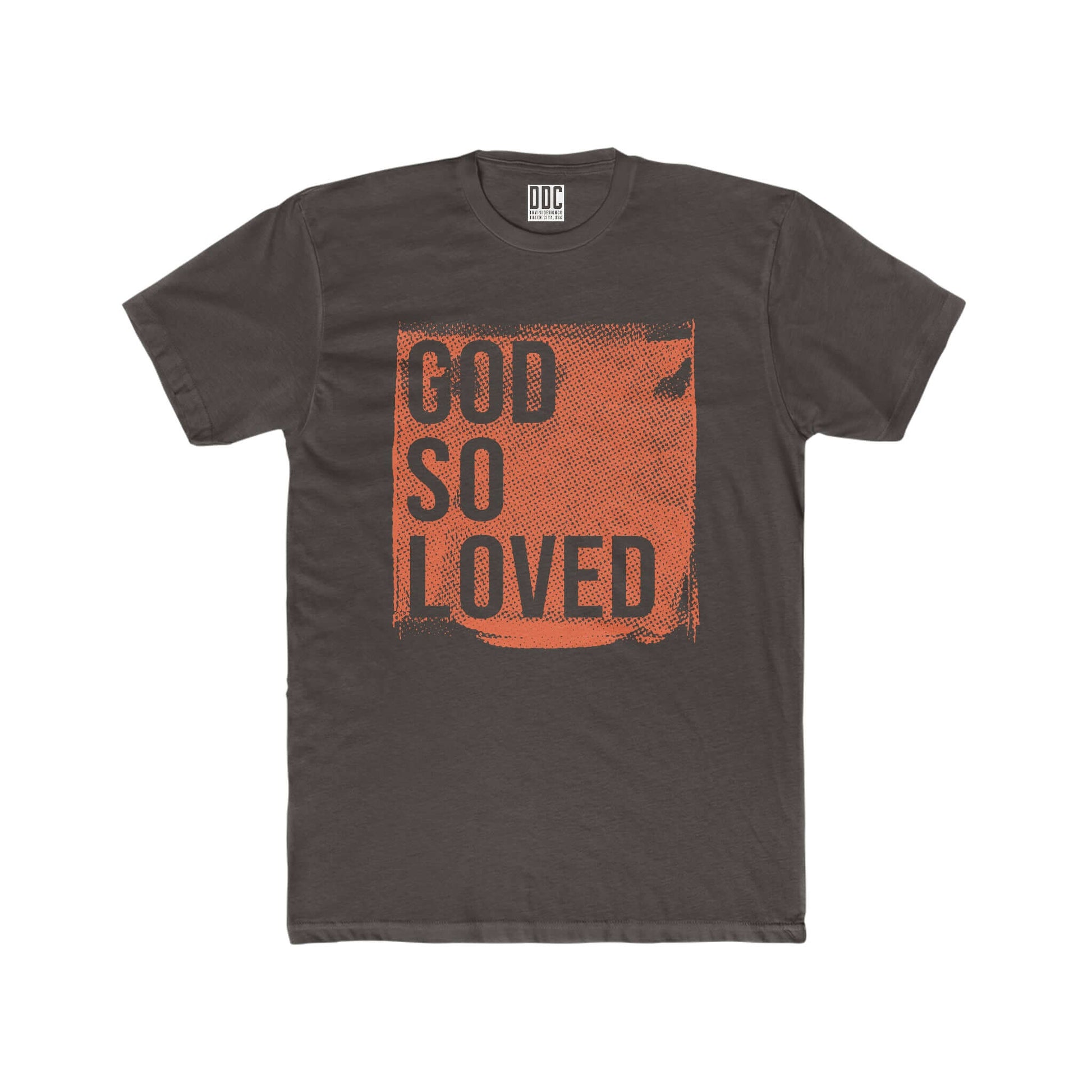 GOD SO LOVED Screen Type Tee (Brown/Orange) - Domini Design Co