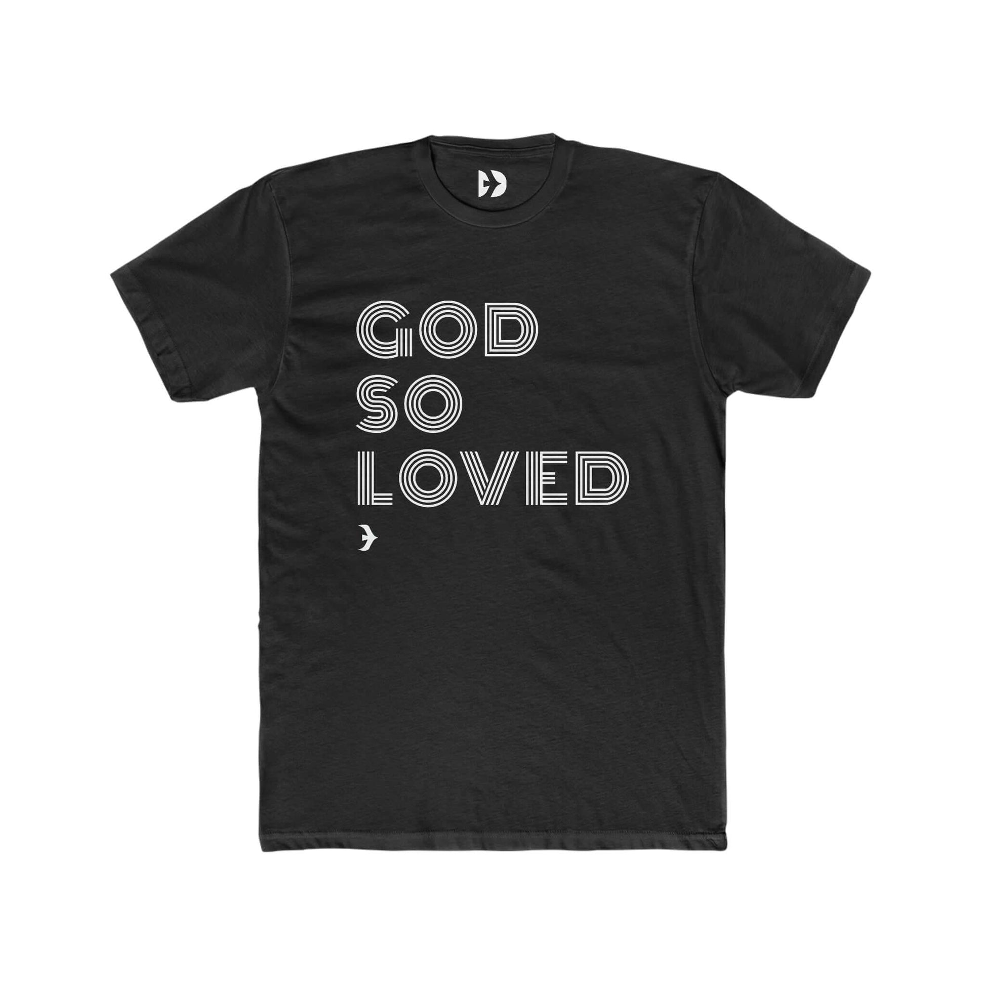 GOD SO LOVED Sporty Type Tee (Black/White) - Domini Design Co