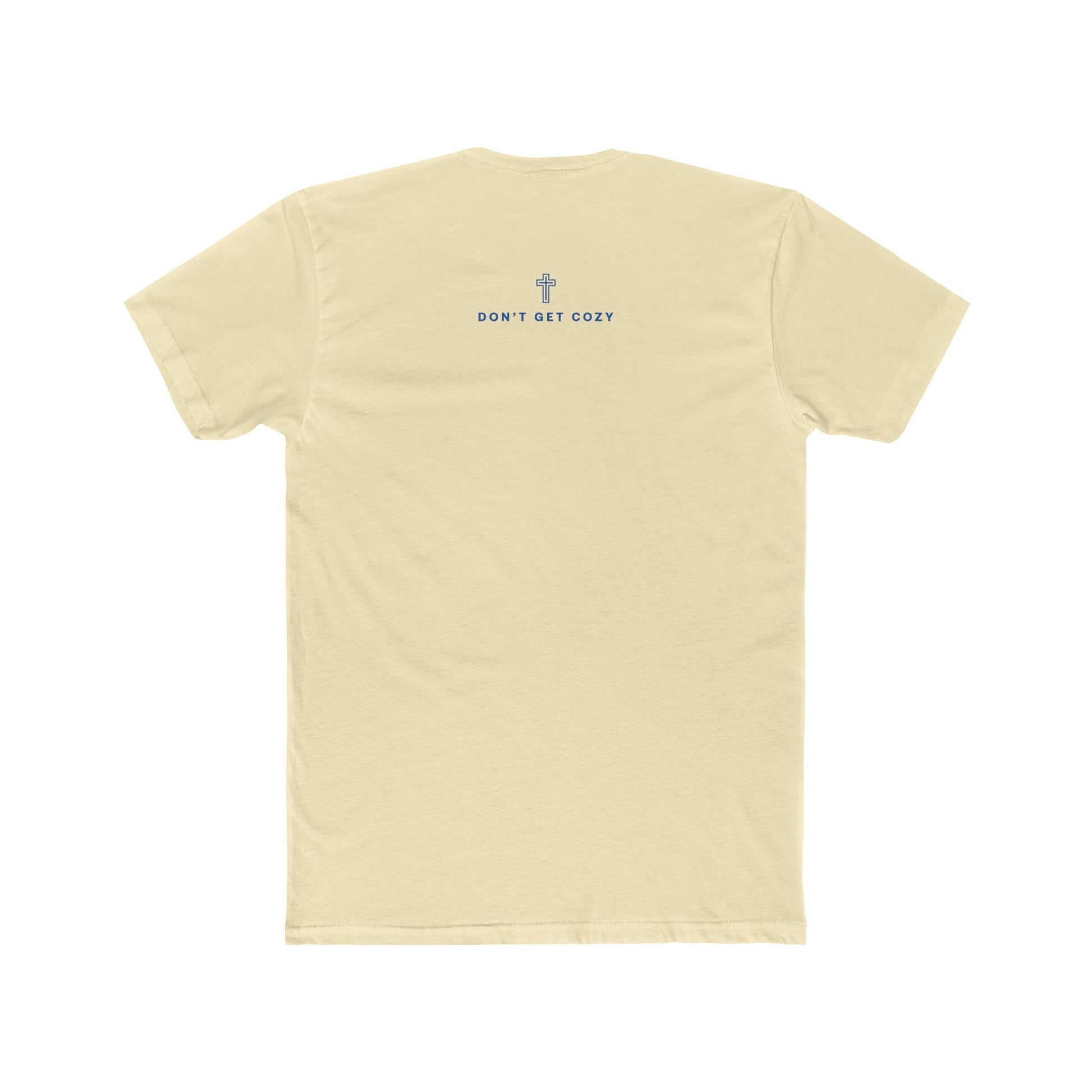 Don't Get Cozy Tee (Cream/Blue) - Domini Design Co