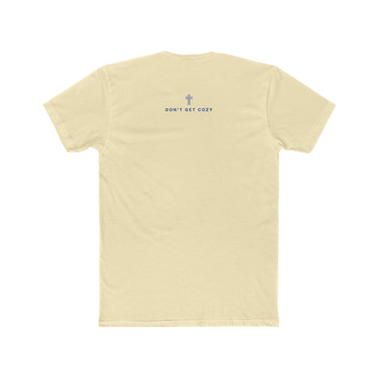 Don't Get Cozy Tee (Cream/Blue) - Domini Design Co