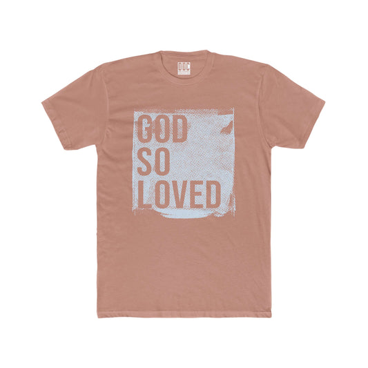 GOD SO LOVED Screen Type Tee (Blue/Desert) - Domini Design Co