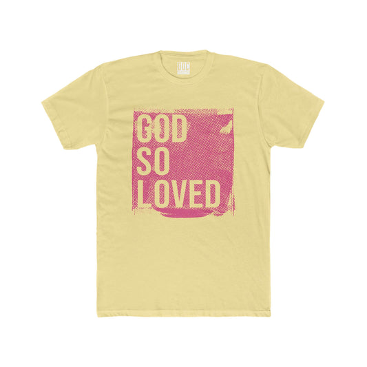 GOD SO LOVED Screen Type Tee (Yellow/Pink) - Domini Design Co