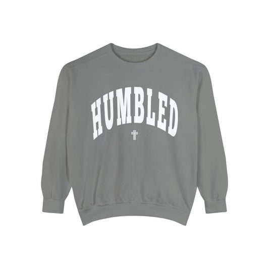 Humbled Slab Crewneck (Grey/White) - Domini Design Co