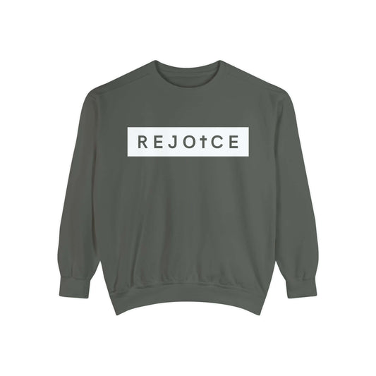 REJOICE Big Bar Crewneck (Pepper/White) - Domini Design Co